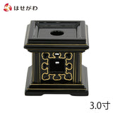 仏具 リン台 木質 八ﾂ猪目 黒 面粉 3.0 特徴 1