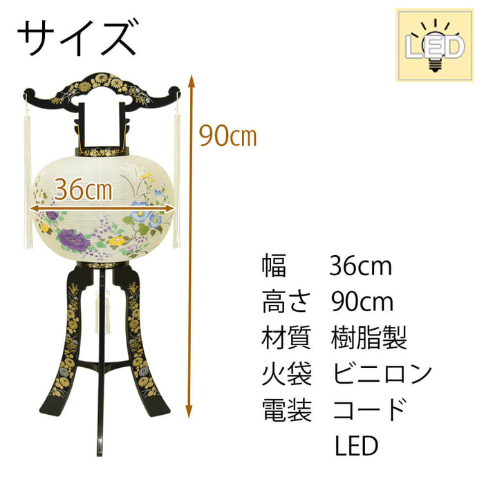 盆提灯 行灯 山月 12号 ホタル球 特徴 2
