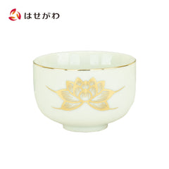 湯呑 千茶 白 金蓮 2.4寸