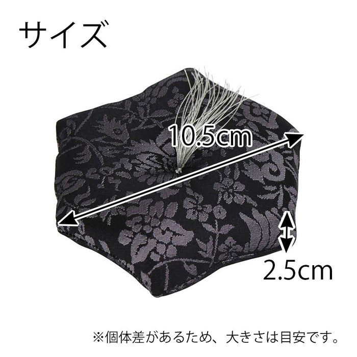 新名物裂 リン布団 中 黒地紫 紹巴唐花紋