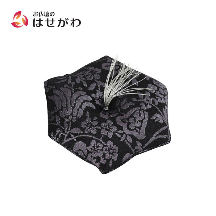 新名物裂 リン布団 小 黒地紫 紹巴唐花紋