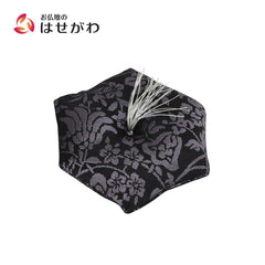 新名物裂 リン布団 小 黒地紫 紹巴唐花紋