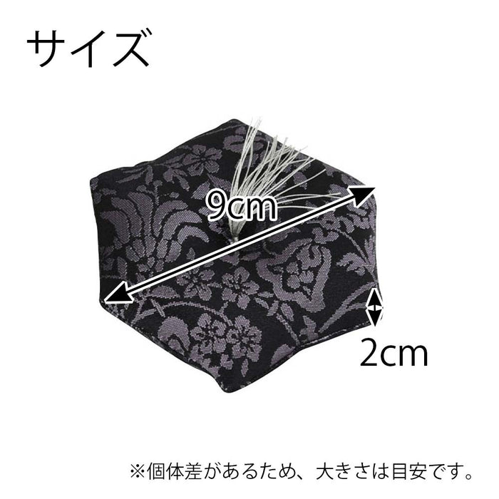 新名物裂 リン布団 小 黒地紫 紹巴唐花紋