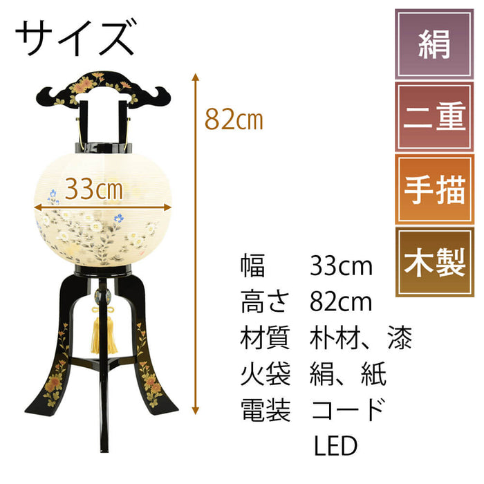 盆提灯 行灯 二重 本金蒔絵 11号 会津塗 特徴 2
