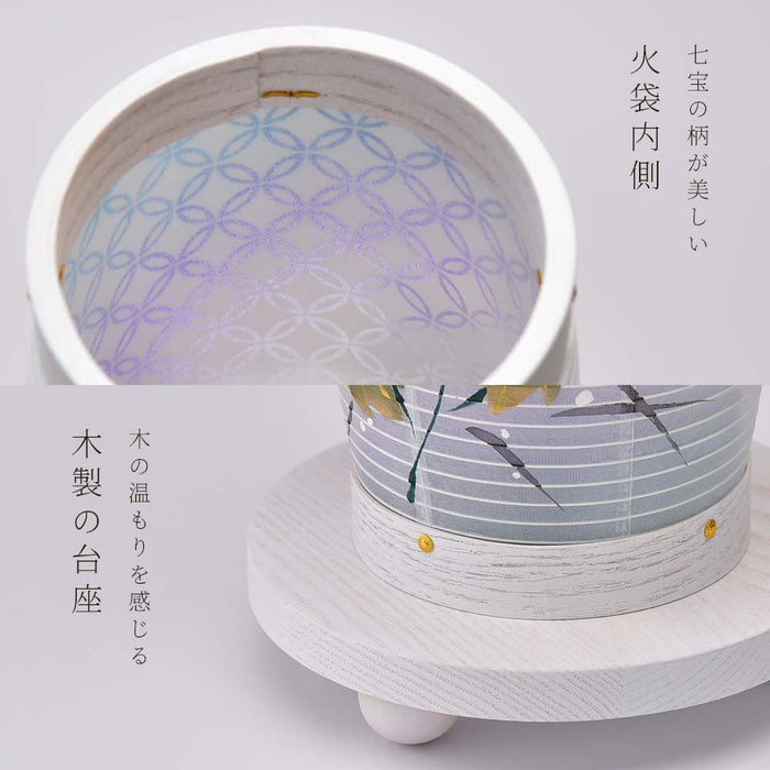 盆提灯 新型 こはく 二重 花柄紫 特徴 10