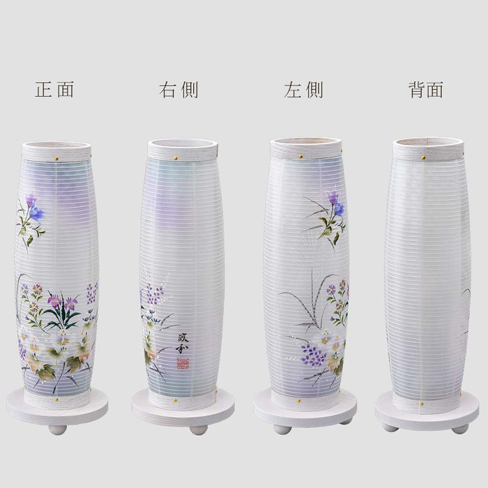 盆提灯 新型 こはく 二重 花柄紫 特徴 8