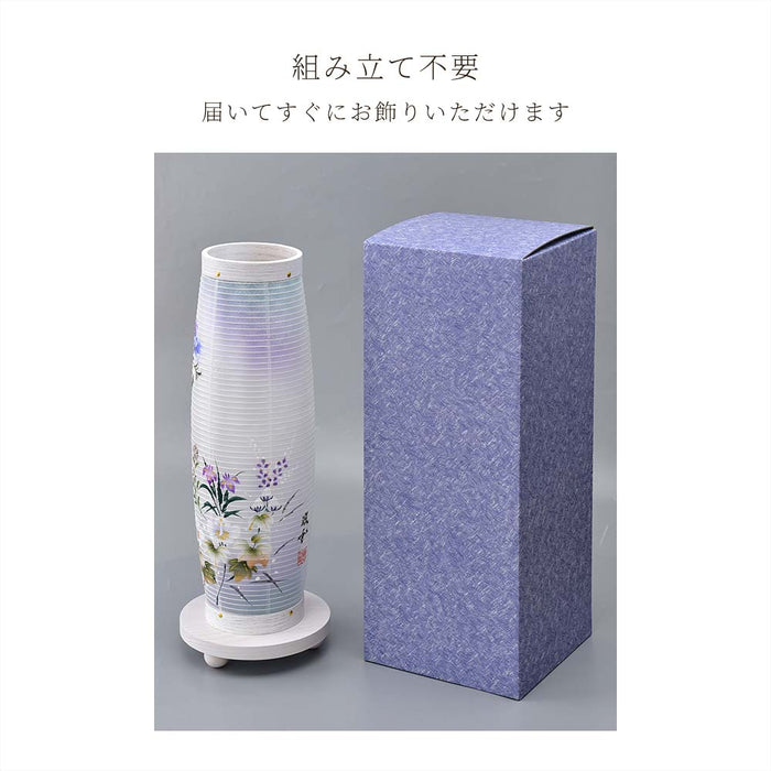 盆提灯 新型 こはく 二重 花柄紫 特徴 12