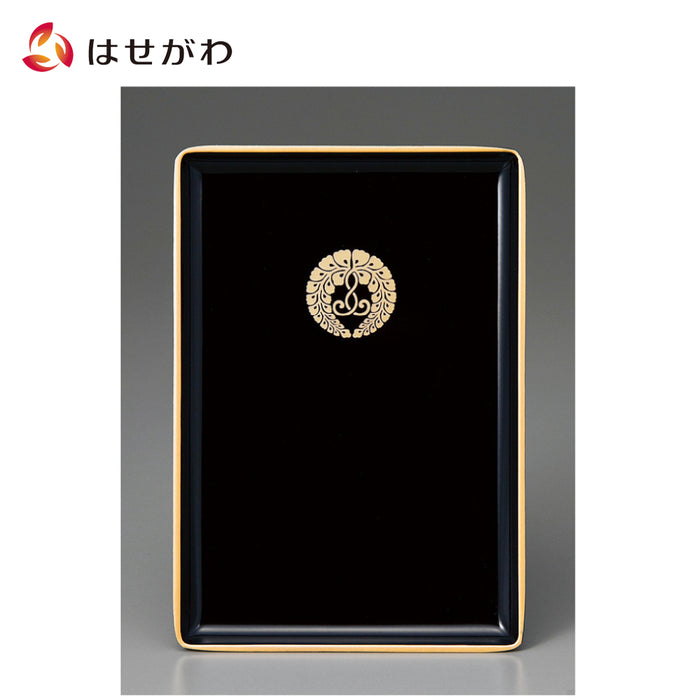 仏具 名刺盆 PC 黒 フチ金 下り藤 小 特徴 1