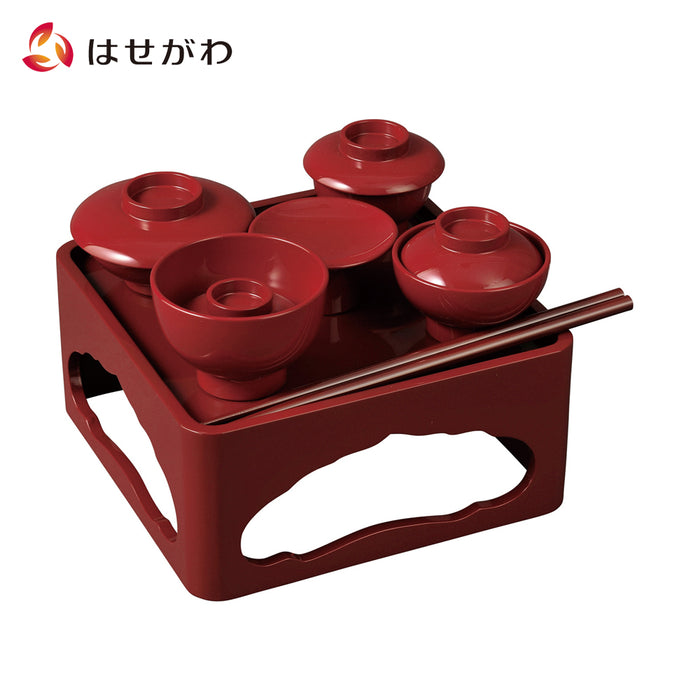 仏具 世伝仏膳 木製膳セット 6.0寸 朱 特徴 1