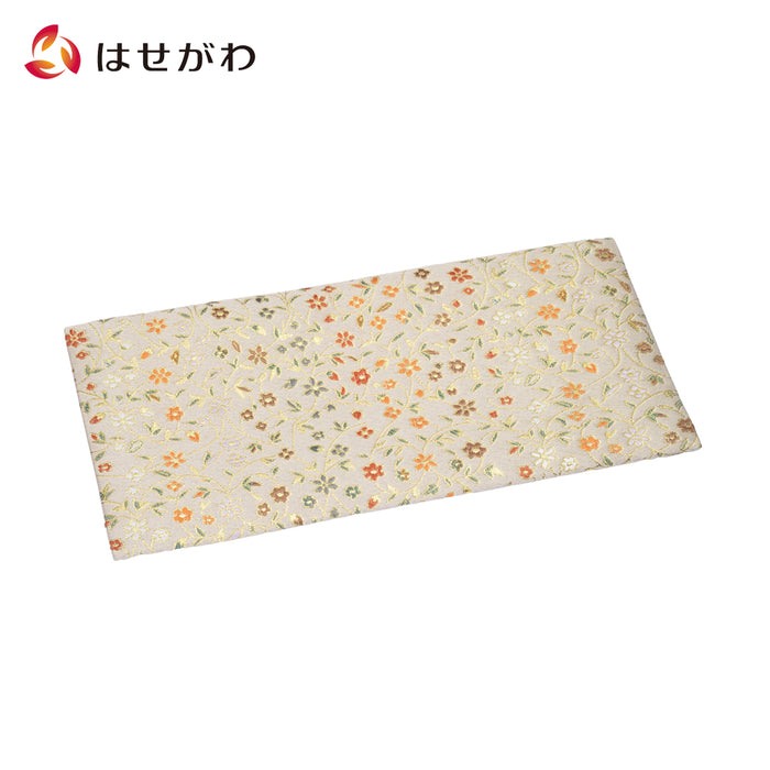 仏具 薫小花 上置用経敷 難燃加工 30cm 白茶 特徴 1