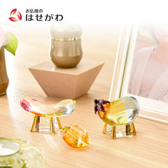 クリスタル 牛馬飾り(レインボー)・ほおずき セット