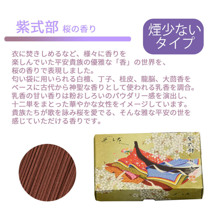 線香 お香 焼香 香合 大河線香シリーズ 紫式部 桜の香りのお線香 特徴 2