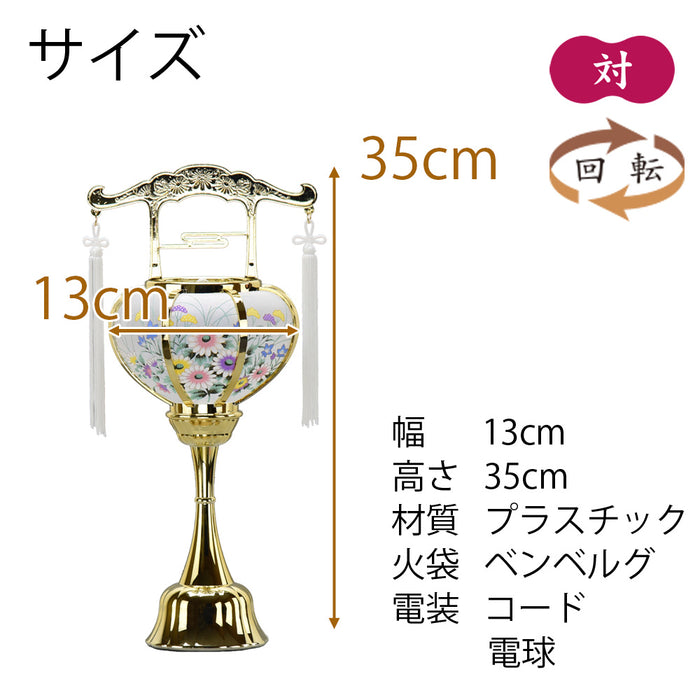 盆提灯 霊前灯 張 特小 ゴールド 対 特徴 2