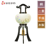 盆提灯 行灯 彩雲の里 10号 絹二重 絵入 特徴 1
