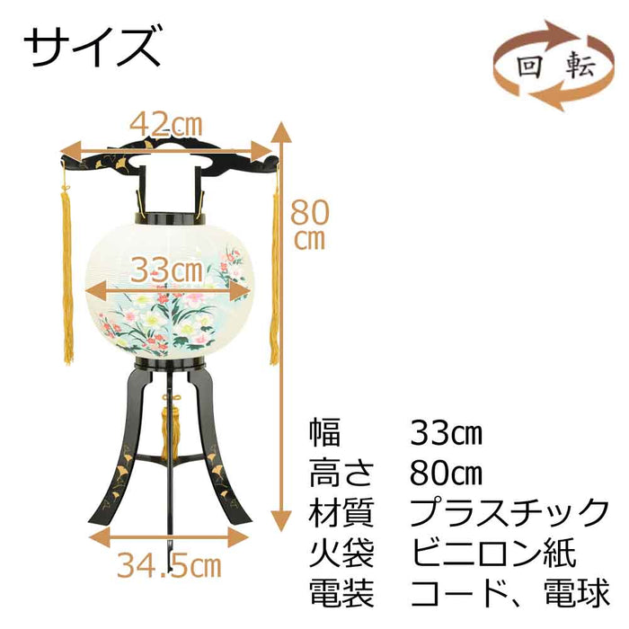 盆提灯 回転 あかり 銀杏 11号 蒔絵絵入 特徴 2