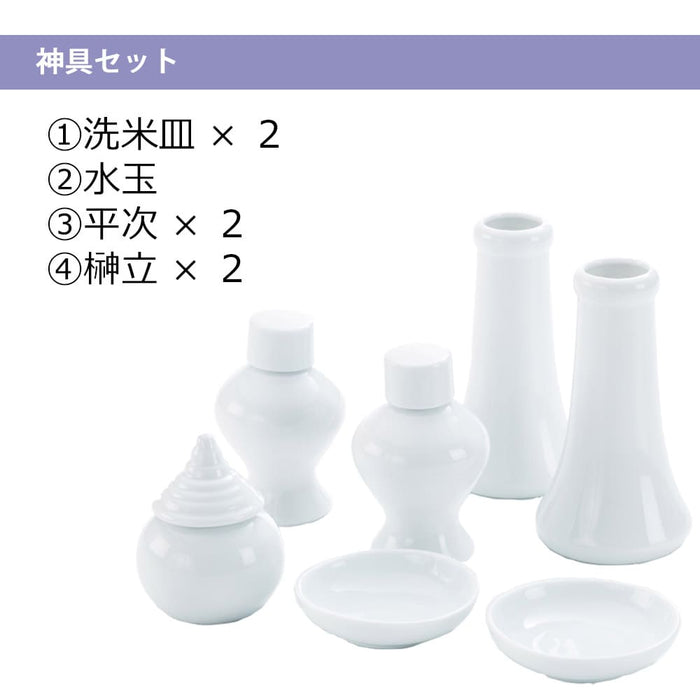 神棚・神具 神殿 平箱宮 正面透かし 20号 しめ縄・神具セット 特徴 3
