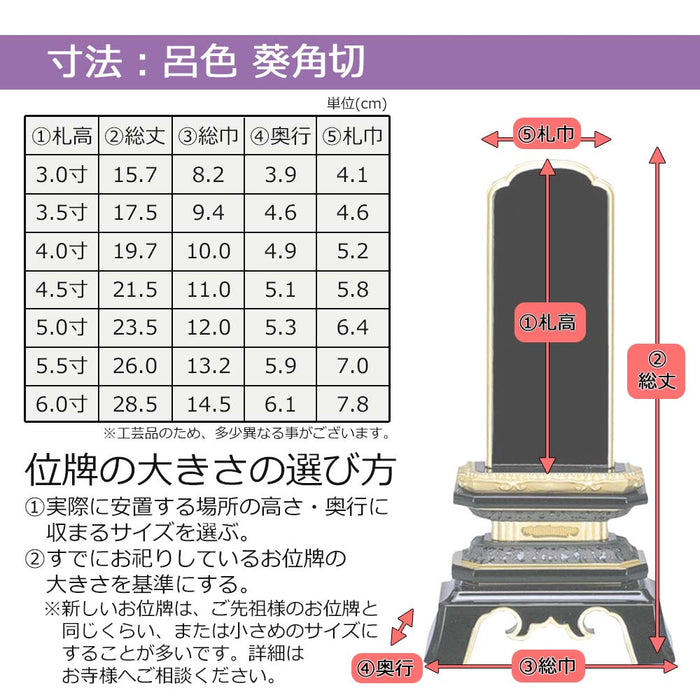 位牌 過去帳 葵角切 呂色 特徴 6