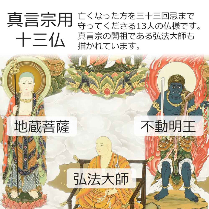 盆用品 床掛軸 真言十三仏 堀部修一作 3尺 特徴 6