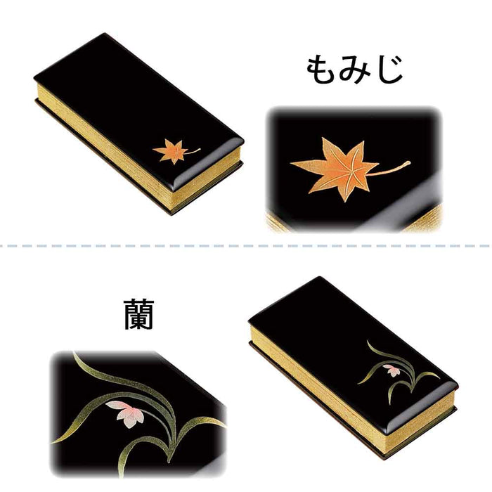 過去帳 蒔絵 黒 日付なし 3.5寸