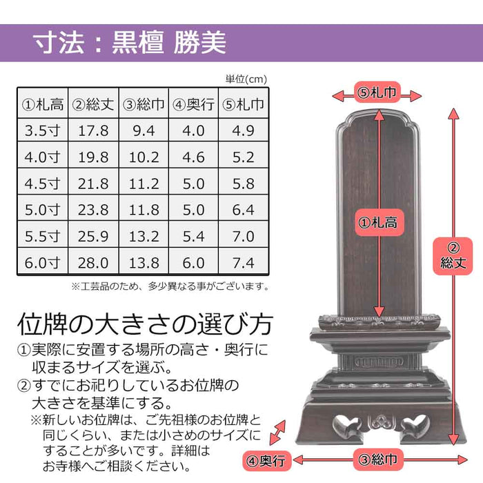 位牌 過去帳 勝美 黒檀 特徴 5