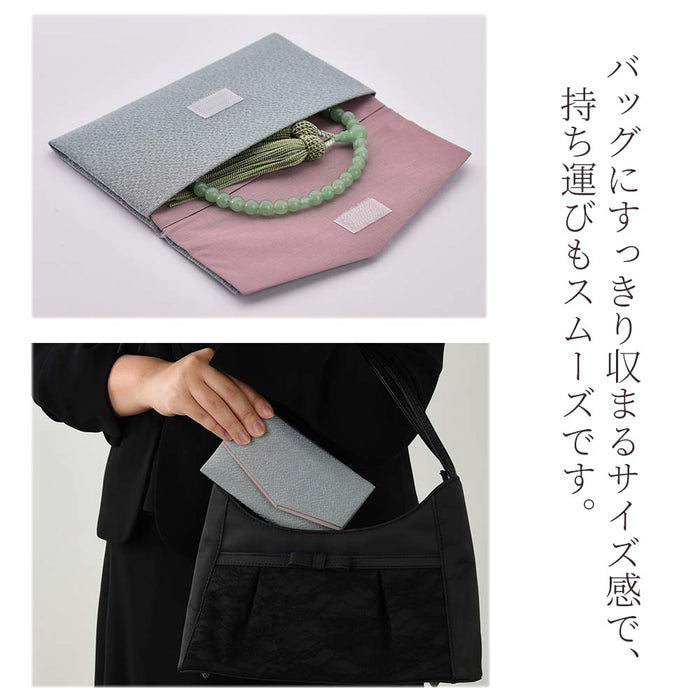 【WEB限定】女性用数珠＋数珠袋セット(ローズクォーツ／アベンチュリン)