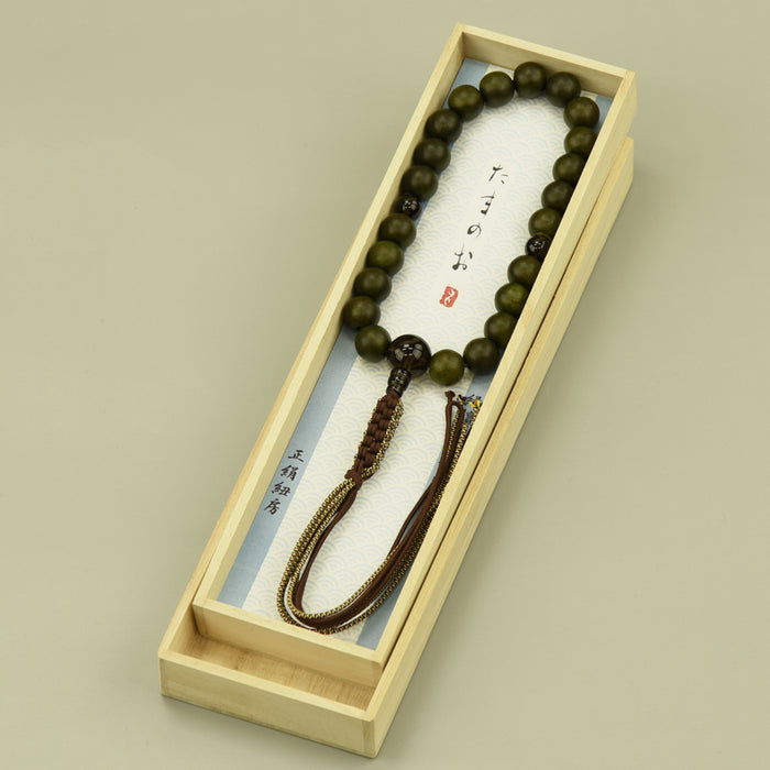 数珠 念珠 たまのお 緑檀12mm 茶水晶仕立 茶 特徴 4