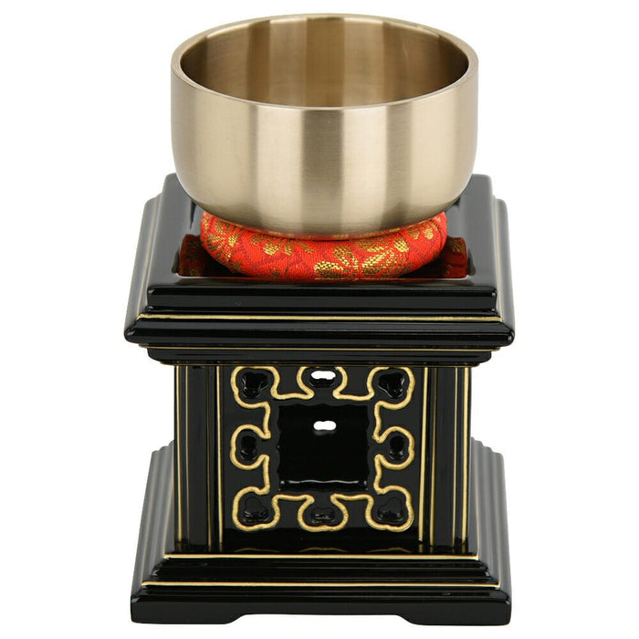 仏具 リン台 木質 八ﾂ猪目 黒 面粉 3.5 特徴 2