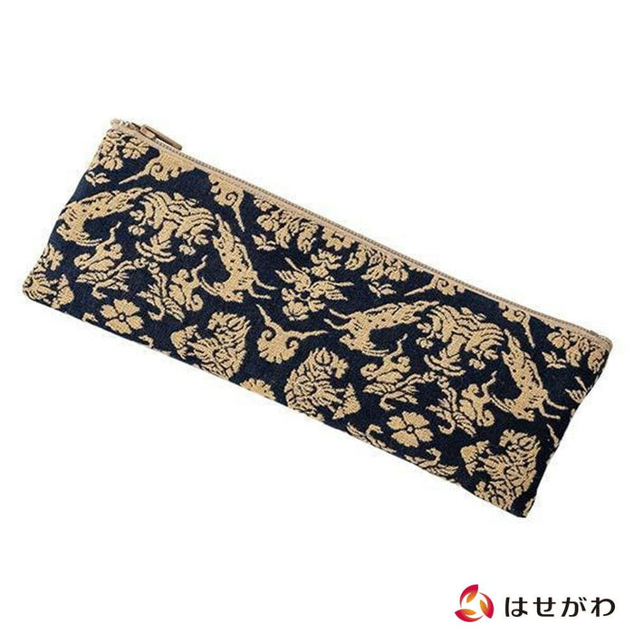 数珠・念珠 数珠袋 ペンケース型(綿) 山羊紋 紺 特徴 1