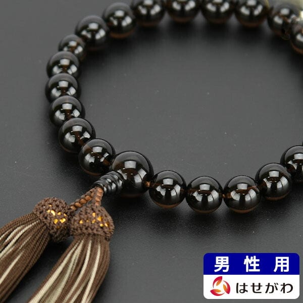 数珠 数珠 茶水晶 正絹頭付 22玉 煙茶･灰重ね 特徴 1