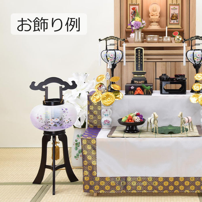 盆提灯 回転 菊2号 8寸 黒檀調 特徴 5