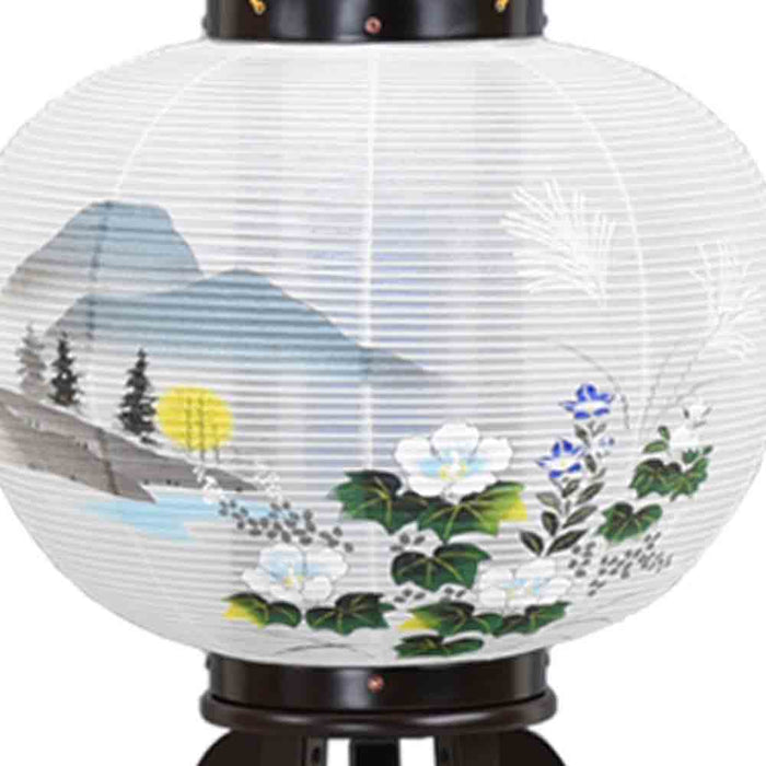 盆提灯 回転 芙蓉山水 9寸 黒檀調 特徴 3