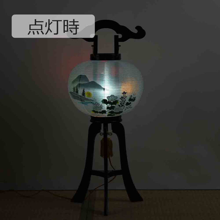 盆提灯 回転 芙蓉山水 9寸 黒檀調 特徴 4