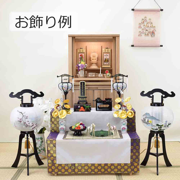 盆提灯 回転 芙蓉山水 9寸 黒檀調 特徴 5