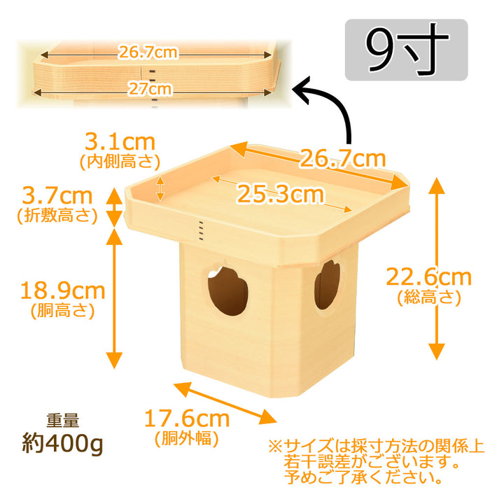 神棚 神具 三宝 木曽ひのき 9.0寸 特徴 2