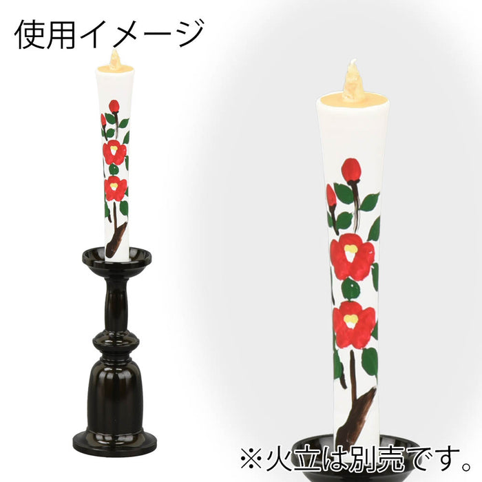 ローソク・キャンドル 糠絵ろうそく 3匁 白2入 寒椿 水仙 特徴 3