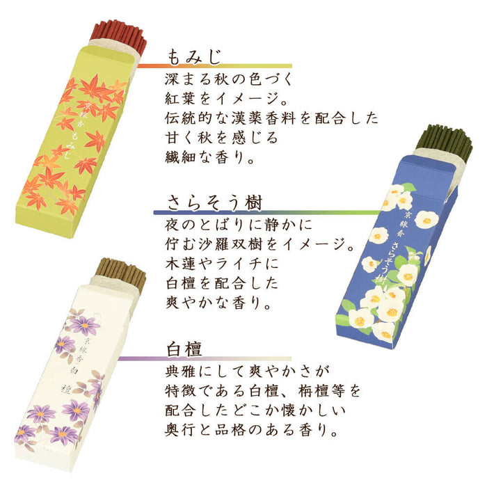線香 お香 焼香 香合 進物線香 四季の進物 ミニ寸 九種入 特徴 4