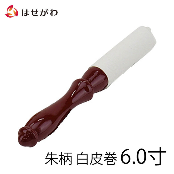 仏具 リン棒 朱柄 白皮巻 6.0寸 特徴 1