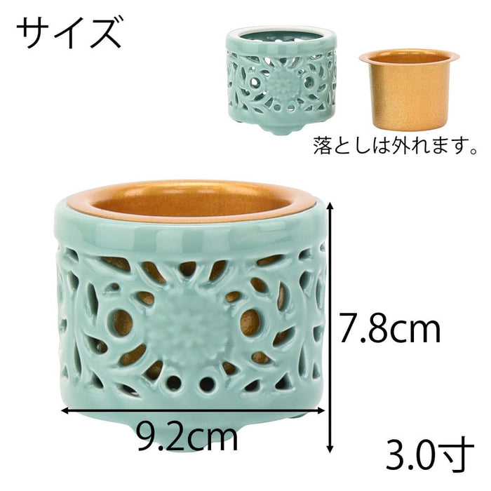 仏具 土香炉 透し落し付 3.0寸 特徴 2