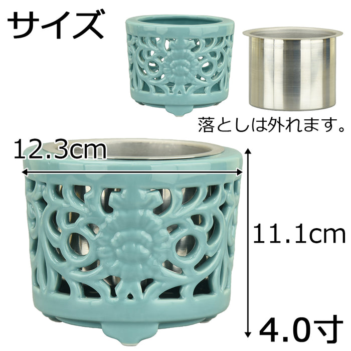 仏具 土香炉 透し落し付 4.0寸 特徴 2