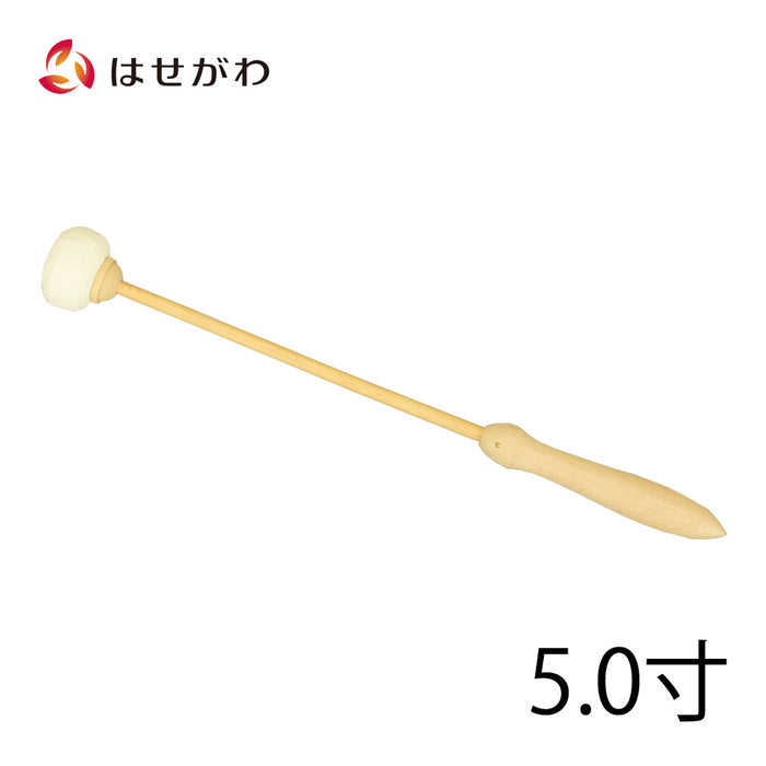 仏具 木魚バイ 籐柄 白皮巻 5.0寸 特徴 1