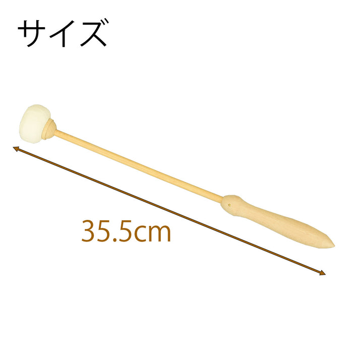 仏具 木魚バイ 籐柄 白皮巻 5.0寸 特徴 2