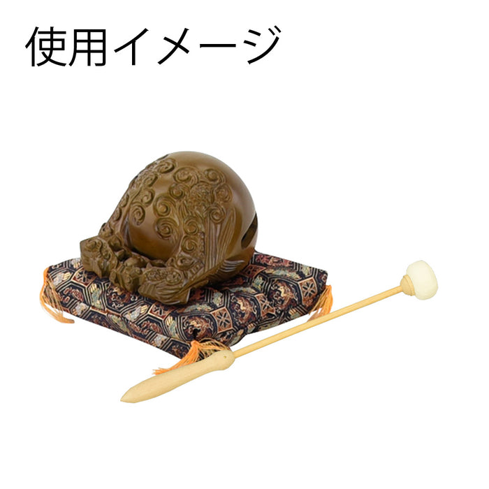 仏具 木魚バイ 籐柄 白皮巻 5.0寸 特徴 3