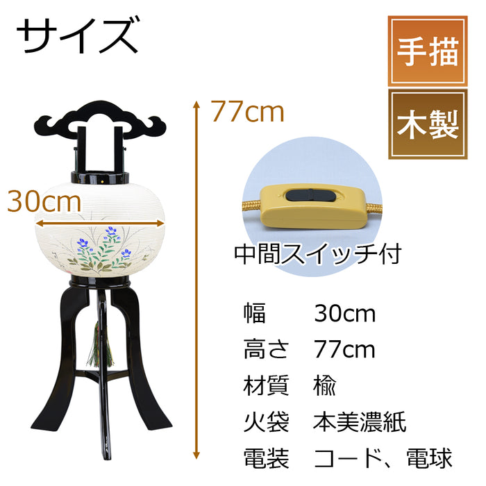 盆提灯 行灯 特10号 本美濃紙 本塗書絵 特徴 2
