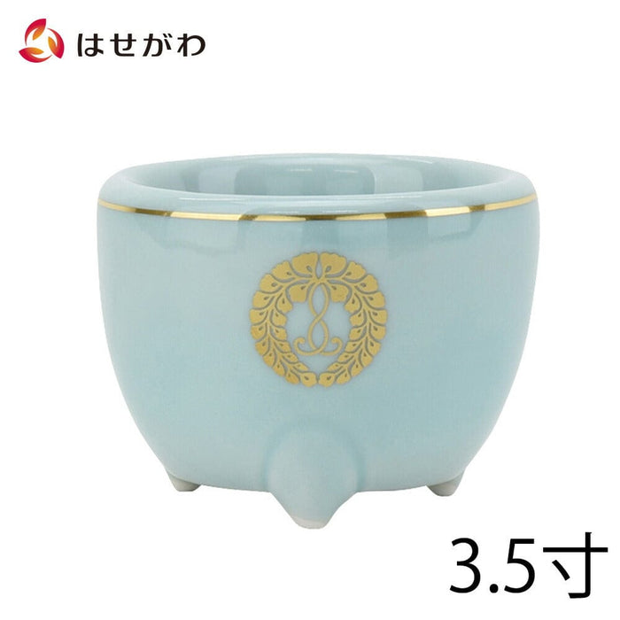 仏具 香炉 青磁 西用(盛紋入) 3.5寸 特徴 1