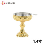 仏具 仏飯器 蓮彫本金メッキ 瑞雲落し付 1.4寸 特徴 1