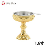仏具 仏飯器 蓮彫本金メッキ 瑞雲落し付 1.6寸 特徴 1