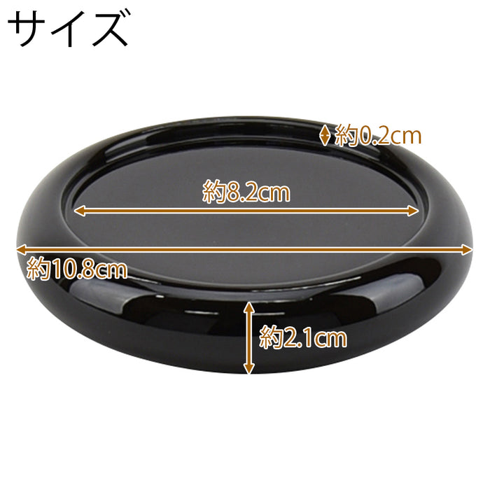仏具 香炉台 木質 溜 丸型 3.5寸 特徴 2