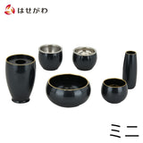 仏具 六具足 彩り 丸型 藍鉄色 フチ金 ミニ 特徴 1
