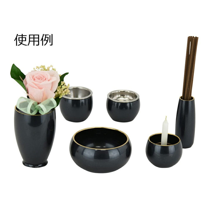 仏具 六具足 彩り 丸型 藍鉄色 フチ金 ミニ 特徴 8