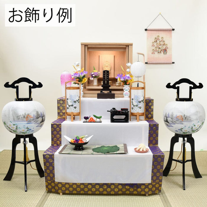 盆提灯 行灯 １１号 二重 芙蓉山水対 特徴 2